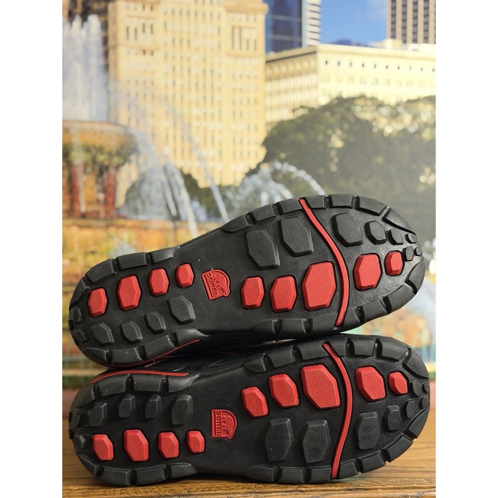 Sorel Sneaky Pete Boots Black Red Men's Size 6 Womens Size 7.5 - Picture 6 of 11